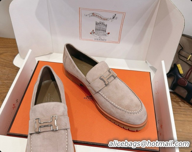 Unique Style Hermes Faubourg Loafer in Suede H080631 Grey 2026