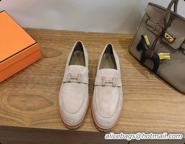 Unique Style Hermes Faubourg Loafer in Suede H080631 Grey 2026