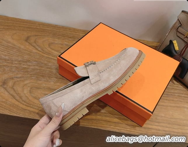 Unique Style Hermes Faubourg Loafer in Suede H080631 Grey 2026