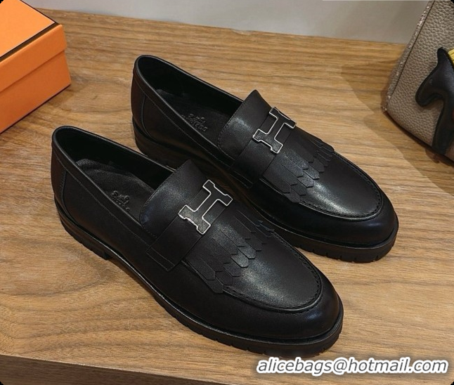 Best Price Hermes Classic Loafer in Calfskin H080704 Black 2026