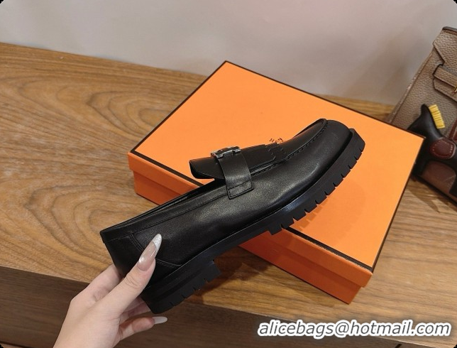 Best Price Hermes Classic Loafer in Calfskin H080704 Black 2026