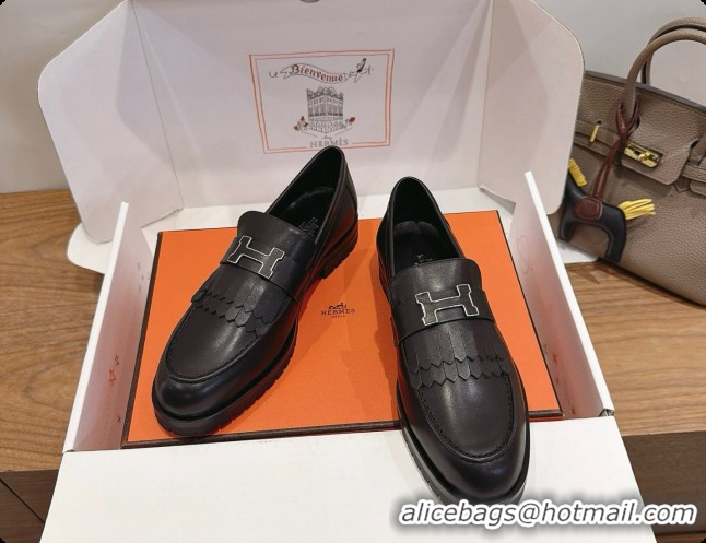 Best Price Hermes Classic Loafer in Calfskin H080704 Black 2026