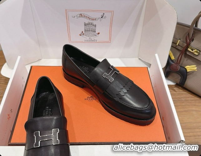 Best Price Hermes Classic Loafer in Calfskin H080704 Black 2026