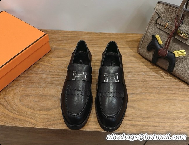 Best Price Hermes Classic Loafer in Calfskin H080704 Black 2026