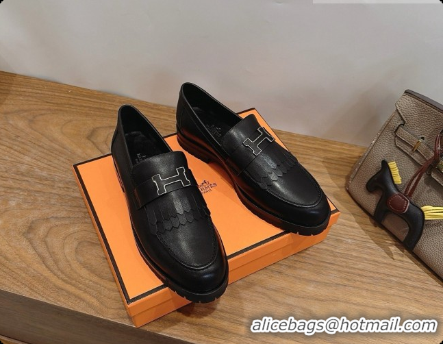 Best Price Hermes Classic Loafer in Calfskin H080704 Black 2026