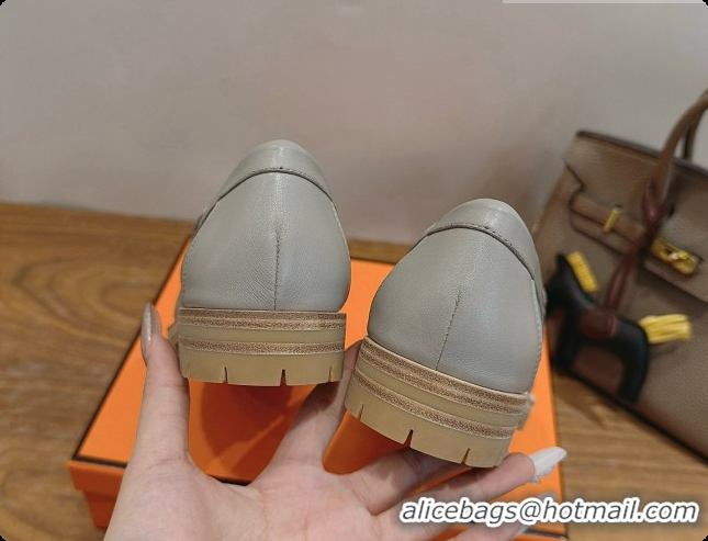 Low Cost Hermes Classic Loafer in Calfskin H080705 Grey 2026