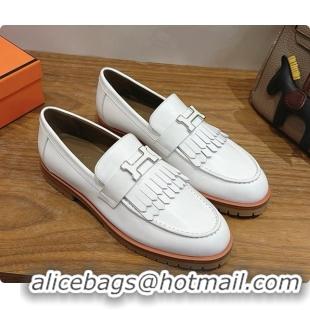Buy Luxury Hermes Classic Loafer in Calfskin H080706 White 2026