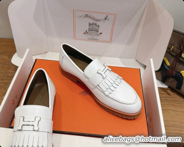 Buy Luxury Hermes Classic Loafer in Calfskin H080706 White 2026