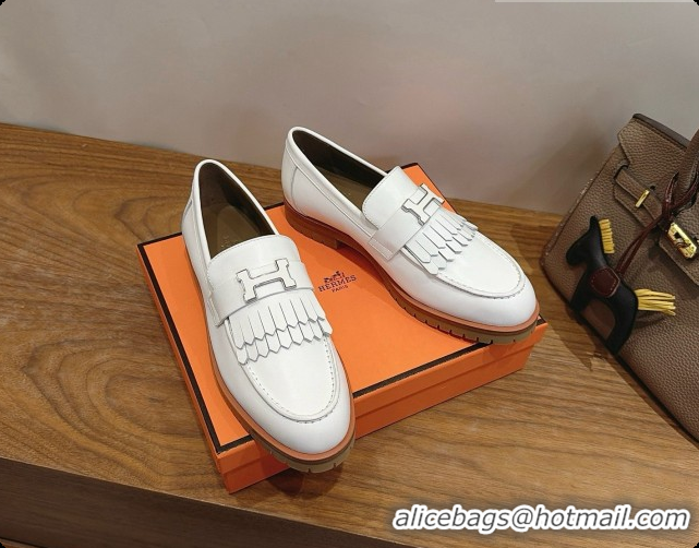 Buy Luxury Hermes Classic Loafer in Calfskin H080706 White 2026