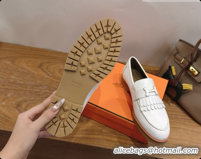 Buy Luxury Hermes Classic Loafer in Calfskin H080706 White 2026