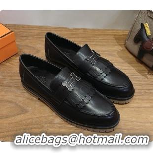 Pretty Style Hermes Classic Loafer in Calfskin H080707 Black 2026