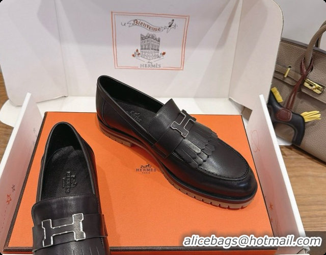 Pretty Style Hermes Classic Loafer in Calfskin H080707 Black 2026