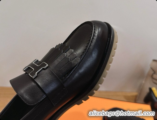 Pretty Style Hermes Classic Loafer in Calfskin H080707 Black 2026