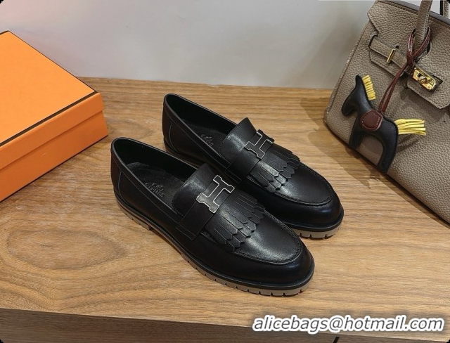 Pretty Style Hermes Classic Loafer in Calfskin H080707 Black 2026