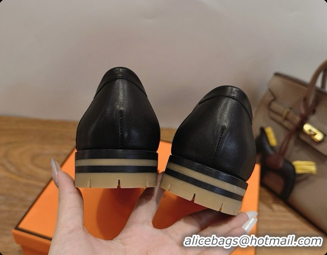 Pretty Style Hermes Classic Loafer in Calfskin H080707 Black 2026