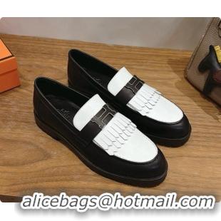 Pretty Style Hermes Classic Loafer in Calfskin H080708 Black/White 2026
