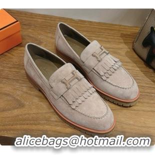 Top Grade Hermes Classic Loafer in Suede H080710 Grey 2026