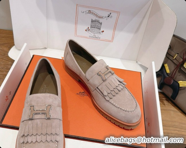 Top Grade Hermes Classic Loafer in Suede H080710 Grey 2026