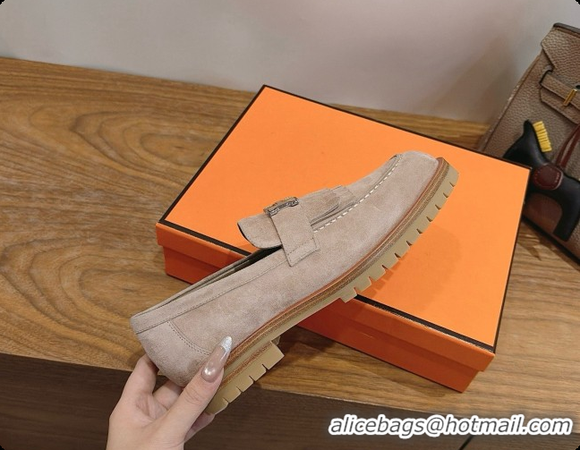 Top Grade Hermes Classic Loafer in Suede H080710 Grey 2026