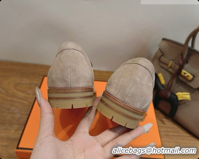 Top Grade Hermes Classic Loafer in Suede H080710 Grey 2026