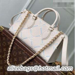 Top Quality Louis Vuitton Onthego East West Bag in Light Bliss Couture Cowhide Leather M29487 White 2026