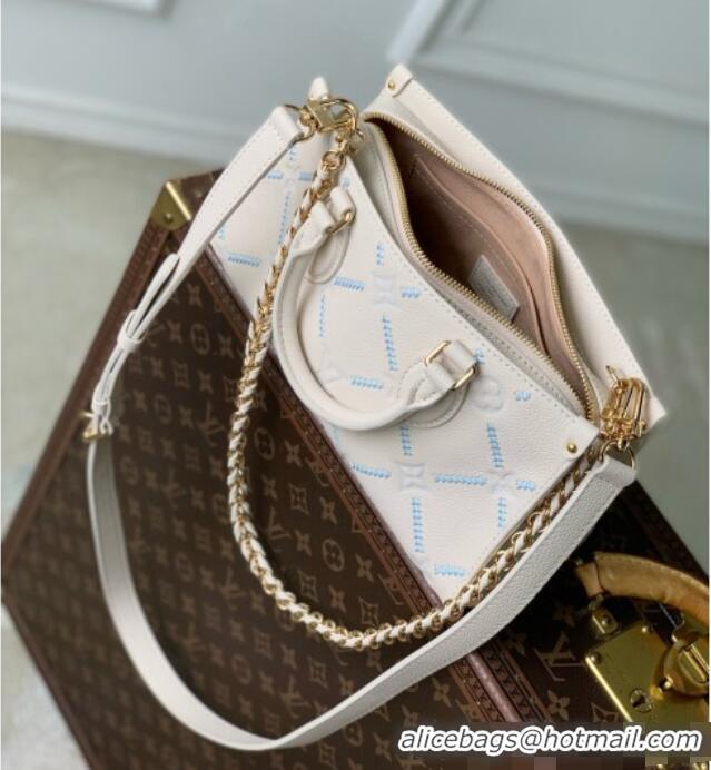 Top Quality Louis Vuitton Onthego East West Bag in Light Bliss Couture Cowhide Leather M29487 White 2026