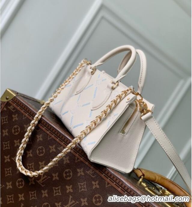 Top Quality Louis Vuitton Onthego East West Bag in Light Bliss Couture Cowhide Leather M29487 White 2026