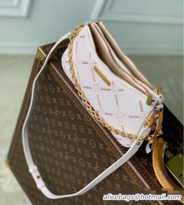 Famous Brand Louis Vuitton Pochette Liv Bag in Light Bliss Couture Leather M29495 Pink 2026