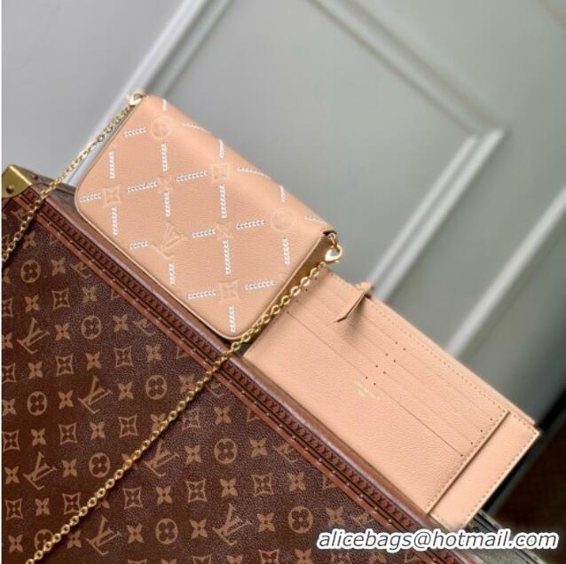 Super Quality Louis Vuitton Pochette Félicie Bag in Hazelnut Couture Leather M29482 2026