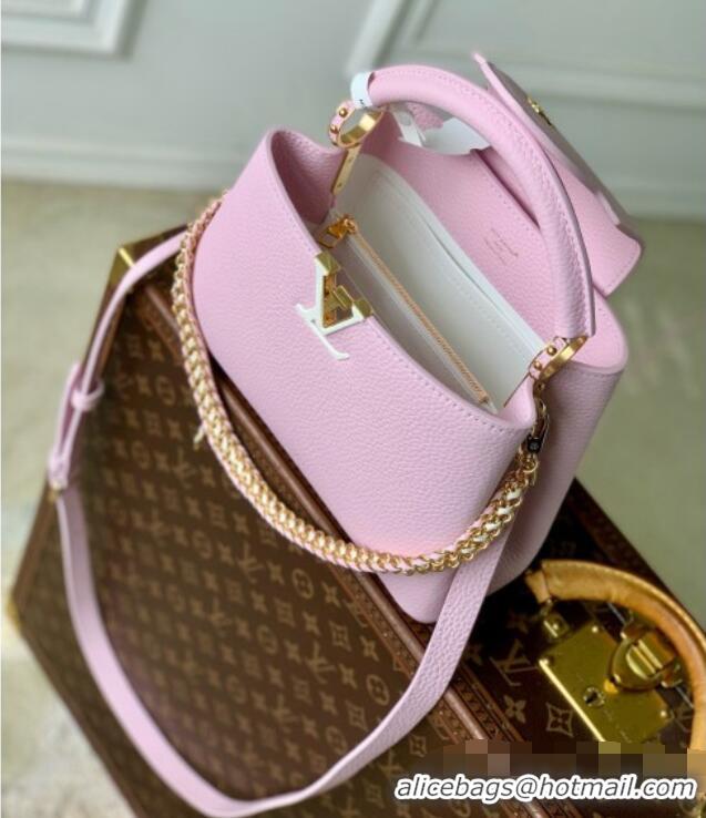 Grade Quality Louis Vuitton Capucines MM Bag in Pink Taurillon Leather M29439 2026