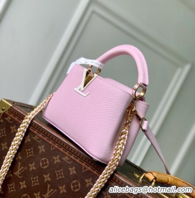 Famous Brand Louis Vuitton Capucines Mini Bag in Pink Taurillon Leather M29439 2026