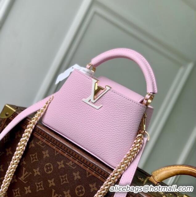 Famous Brand Louis Vuitton Capucines Mini Bag in Pink Taurillon Leather M29439 2026