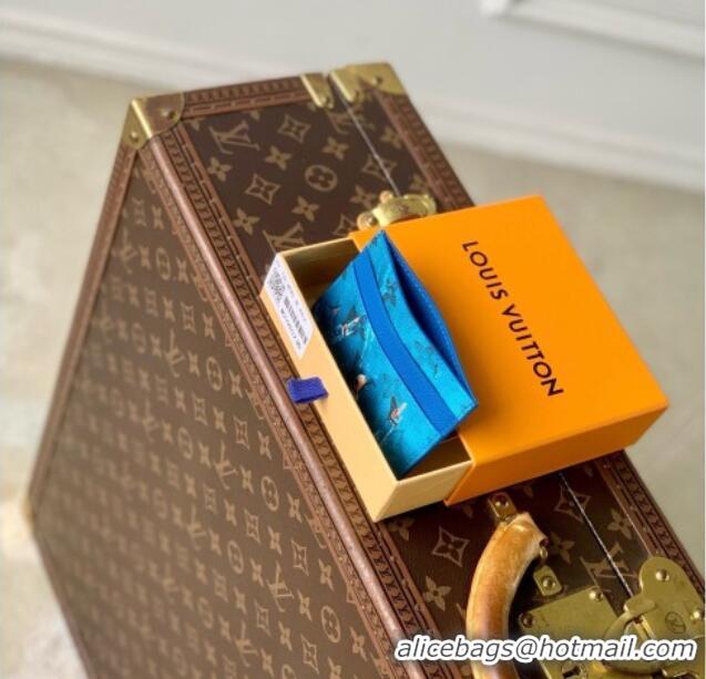 Top Grade Louis Vuitton Double Card Holder in Blue Monogram Canvas M26802 2026