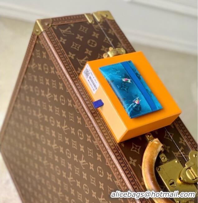 Top Grade Louis Vuitton Double Card Holder in Blue Monogram Canvas M26802 2026