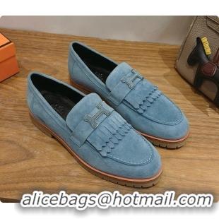 Grade Quality Hermes Classic Loafer in Suede H080713 Blue 2026