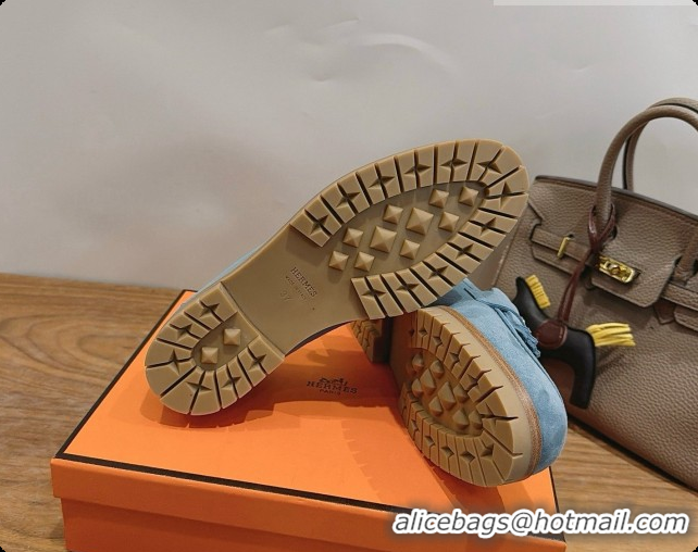 Grade Quality Hermes Classic Loafer in Suede H080713 Blue 2026