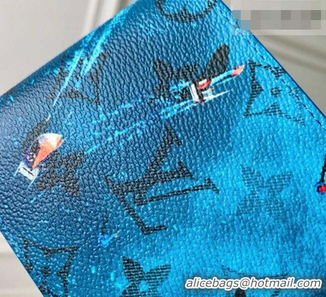 Famous Brand Louis Vuitton Multiple Wallet in Blue Monogram Sports & Leisure Monogram Canvas M28812 2026
