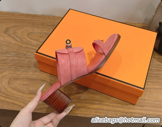 Buy Discount Hermes Ninon 50 Sandal in Suede H080720 Pink 2026