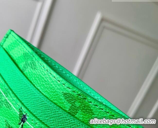 Discount Design Louis Vuitton Double Card Holder in Soccer Green Monogram Canvas M26802 2026