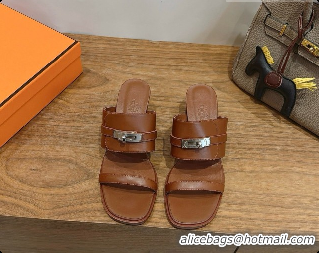 Duplicate Hermes Ninon 50 Sandal in Calfskin H080723 Brown 2026
