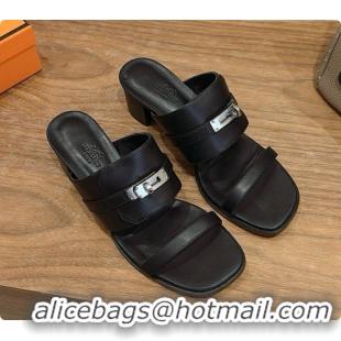 Luxurious Hermes Ninon 50 Sandal in Calfskin H080724 Black 2026