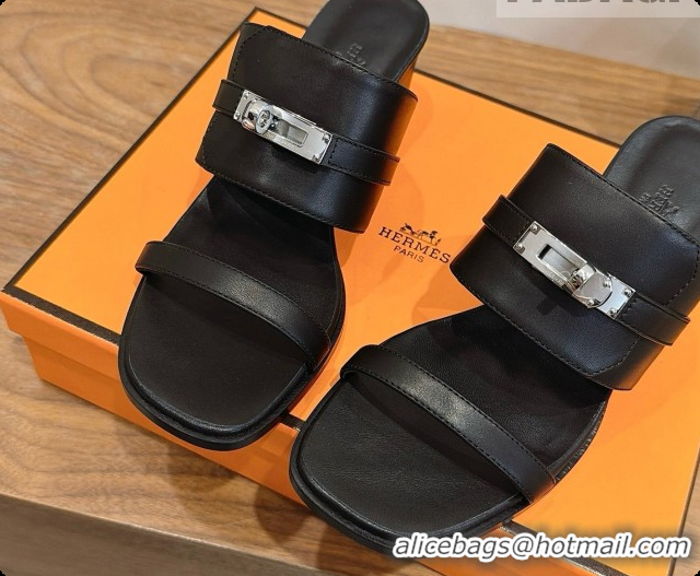 Luxurious Hermes Ninon 50 Sandal in Calfskin H080724 Black 2026