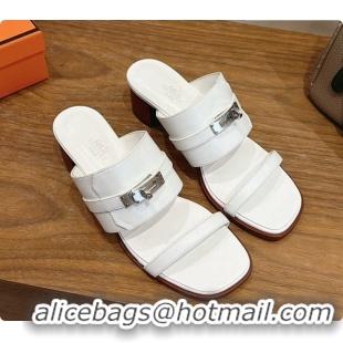 Good Looking Hermes Ninon 50 Sandal in Calfskin H080725 White 2026