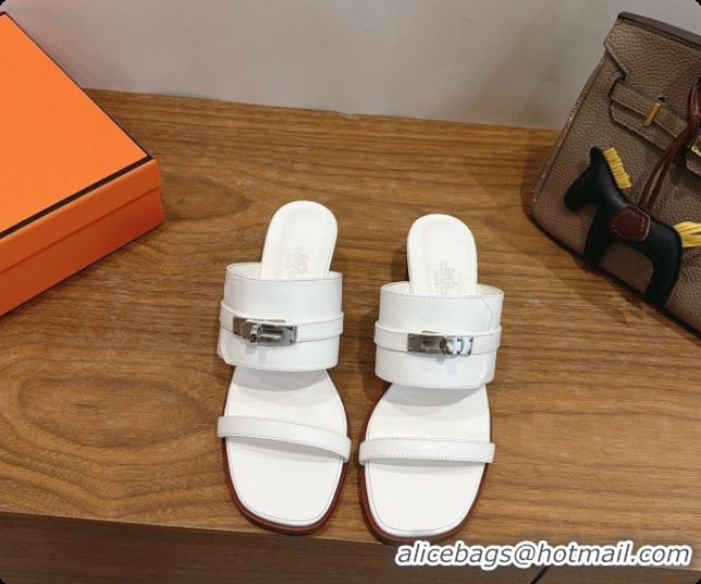 Good Looking Hermes Ninon 50 Sandal in Calfskin H080725 White 2026