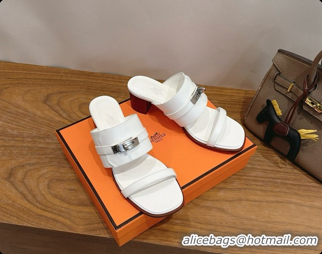 Good Looking Hermes Ninon 50 Sandal in Calfskin H080725 White 2026