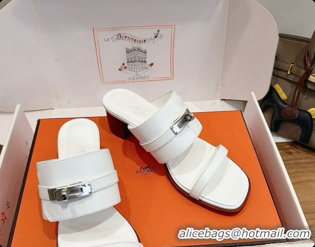 Good Looking Hermes Ninon 50 Sandal in Calfskin H080725 White 2026