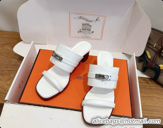 Good Looking Hermes Ninon 50 Sandal in Calfskin H080725 White 2026