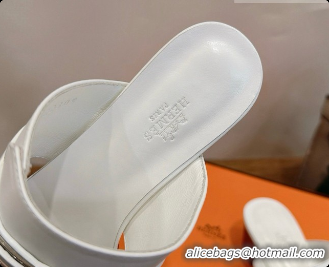 Good Looking Hermes Ninon 50 Sandal in Calfskin H080725 White 2026