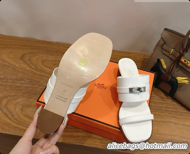 Good Looking Hermes Ninon 50 Sandal in Calfskin H080725 White 2026
