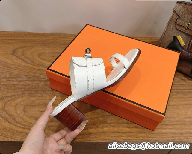 Good Looking Hermes Ninon 50 Sandal in Calfskin H080725 White 2026